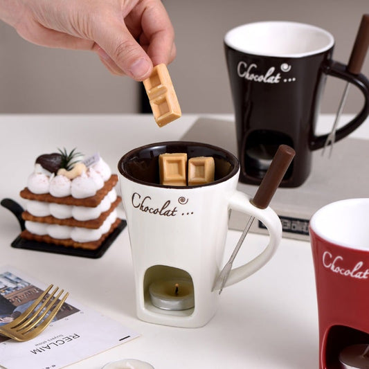 🍫 Handmade Chocolate Melting Mug – The Cozy Fondue Experience
