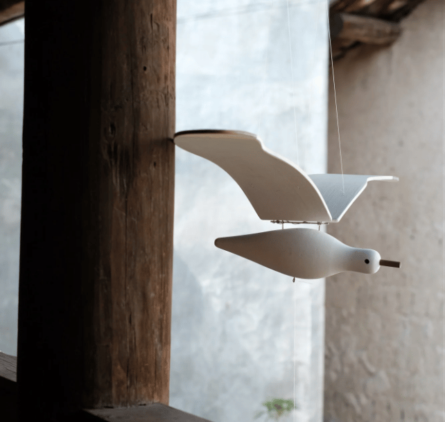 Handmade Wooden Seagull Hanging Ornament