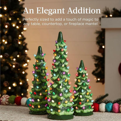 🎁🎄Retro Hand-Painted Tabletop Christmas Trees with Timer (⏰Limited Quantities Available)