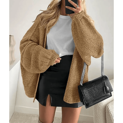 🧺✨ Women's Oversized Cardigan Sweater Fall Long Lantern Sleeve Knit
