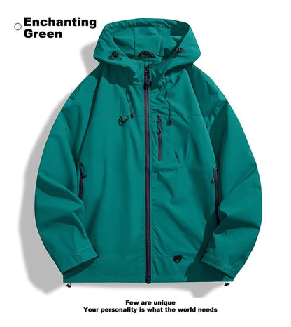 🍁🧥New Outdoor Hooded Couples' Mountain Climbing Jacket🍂Spring & Autumn Windproof Waterproof Breathable Stylish Plain Jacket