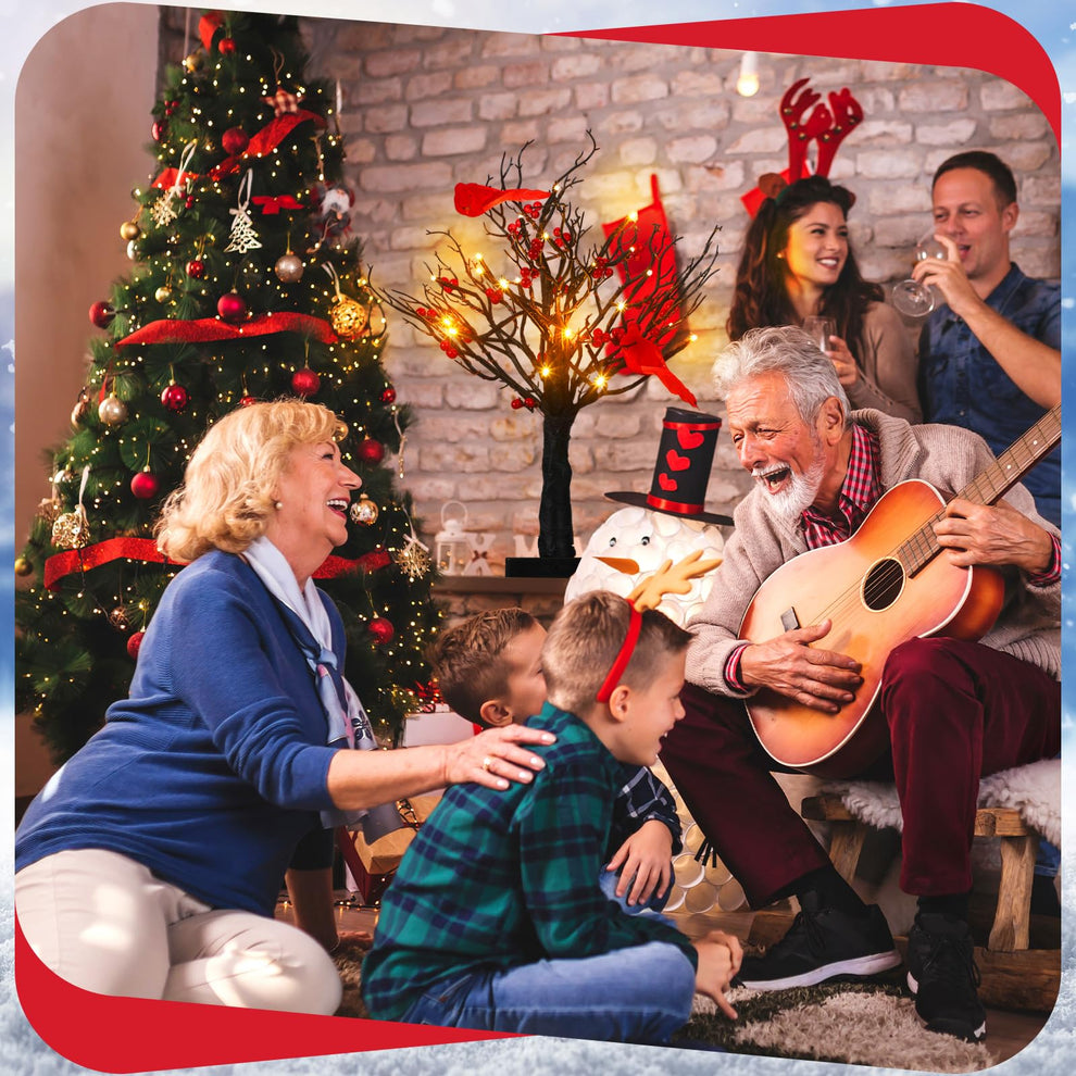 🎄Christmas Lighted Mini LED Tree With Red Berries – buckmen.com