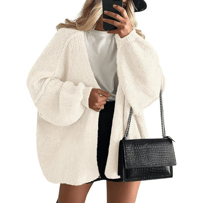 🧺✨ Women's Oversized Cardigan Sweater Fall Long Lantern Sleeve Knit