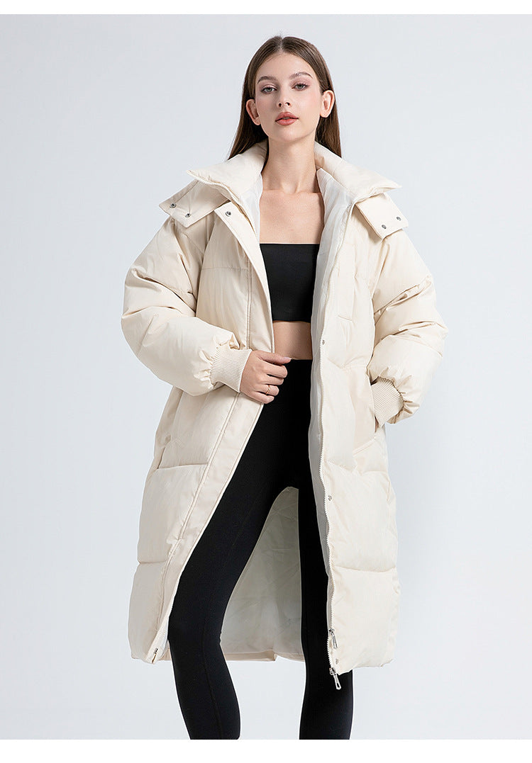 ⚡💥Built for Extreme Cold ❄️Thickened hooded long down jacket