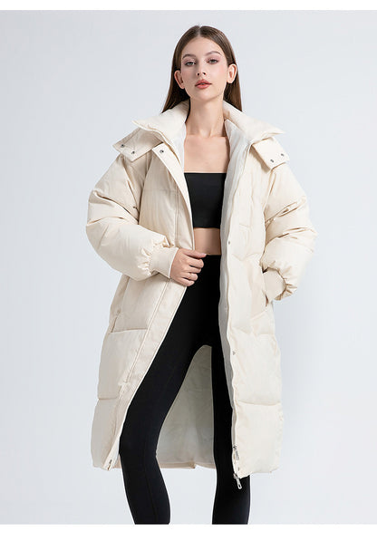 ⚡💥Built for Extreme Cold ❄️Thickened hooded long down jacket