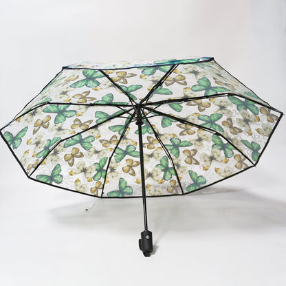 Vintage Stained Glass Automatic Umbrella