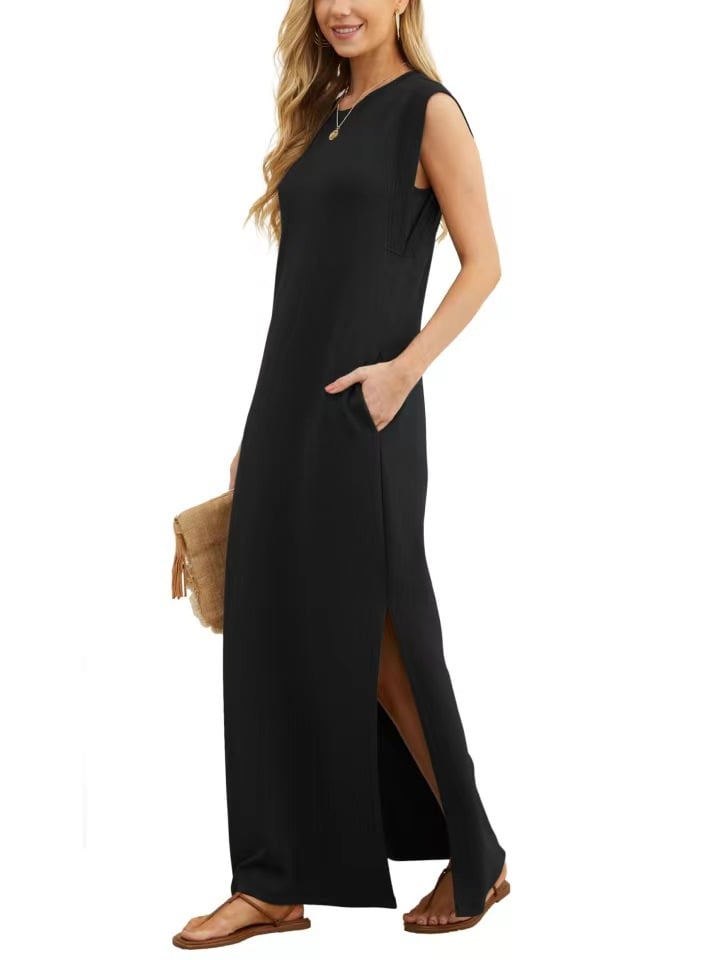 💕NEW CASUAL LOOSE SPLIT WRINKLE-FREE MAXI DRESS