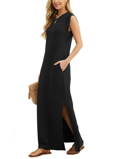 💕NEW CASUAL LOOSE SPLIT WRINKLE-FREE MAXI DRESS