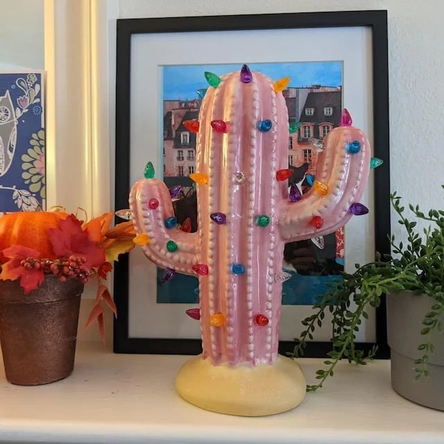 Handmade Vintage Luminous Cactus