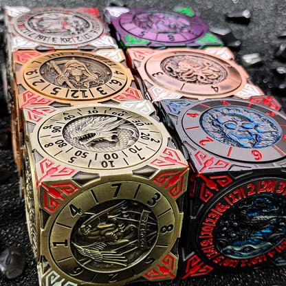 New DND Fidget Spinner DICE: 7-in-1 Metal DND Dice Cube – 6-Sided Rotating Polyhedral Dice, Tabletop RPG Accessory for DMs and Player