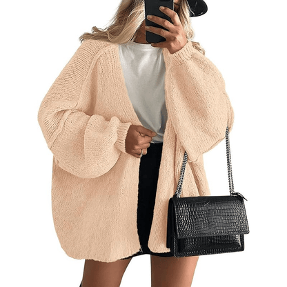 🧺✨ Women's Oversized Cardigan Sweater Fall Long Lantern Sleeve Knit