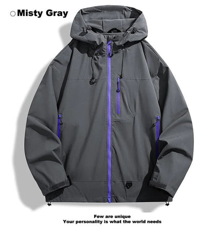 🍁🧥New Outdoor Hooded Couples' Mountain Climbing Jacket🍂Spring & Autumn Windproof Waterproof Breathable Stylish Plain Jacket