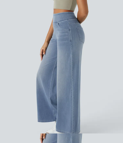 Super Stretch High-Waisted Wide Leg Jeans