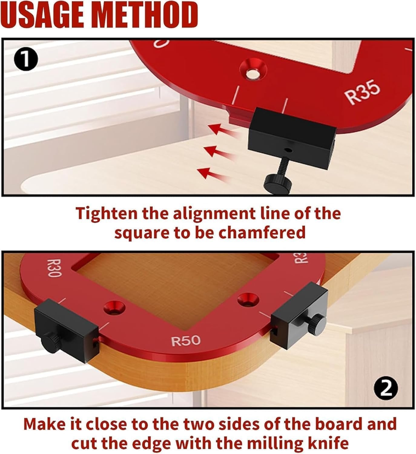Trimmer Cutting R Angle Arc Template