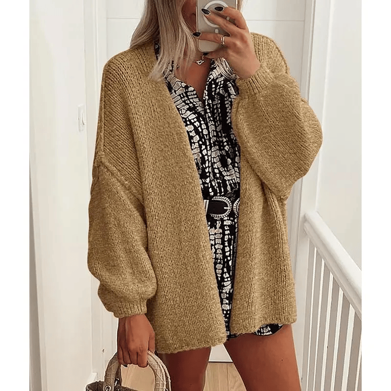 🧺✨ Women's Oversized Cardigan Sweater Fall Long Lantern Sleeve Knit