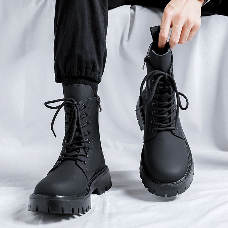 Men’s Side-zip Leather Ankle Boots