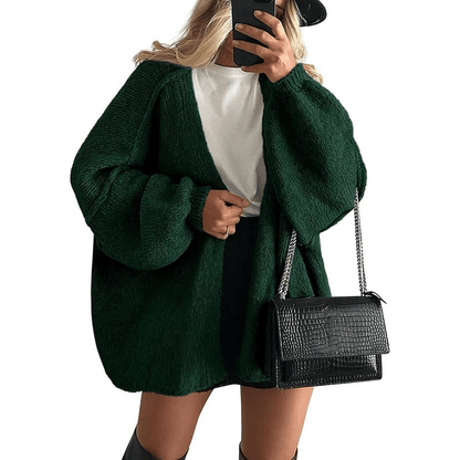🧺✨ Women's Oversized Cardigan Sweater Fall Long Lantern Sleeve Knit