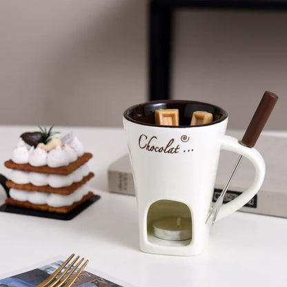 🍫 Handmade Chocolate Melting Mug – The Cozy Fondue Experience