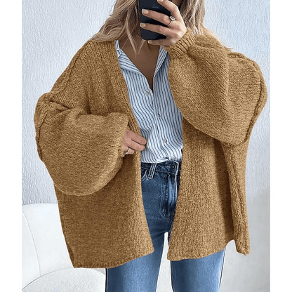 🧺✨ Women's Oversized Cardigan Sweater Fall Long Lantern Sleeve Knit