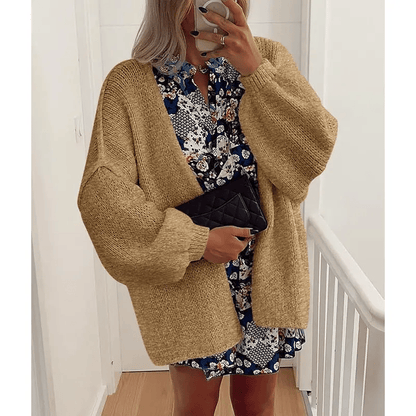 🧺✨ Women's Oversized Cardigan Sweater Fall Long Lantern Sleeve Knit
